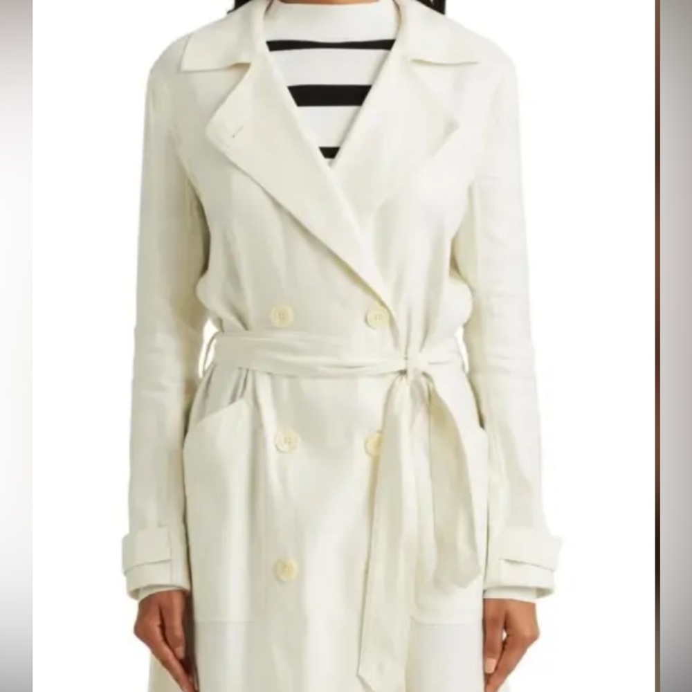 Ralph Lauren Linen Pale Cream Women’s Trench Coat